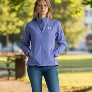 Under Armour Zip Up Lightweight Jacket Medium Purple Sporty Athleisure